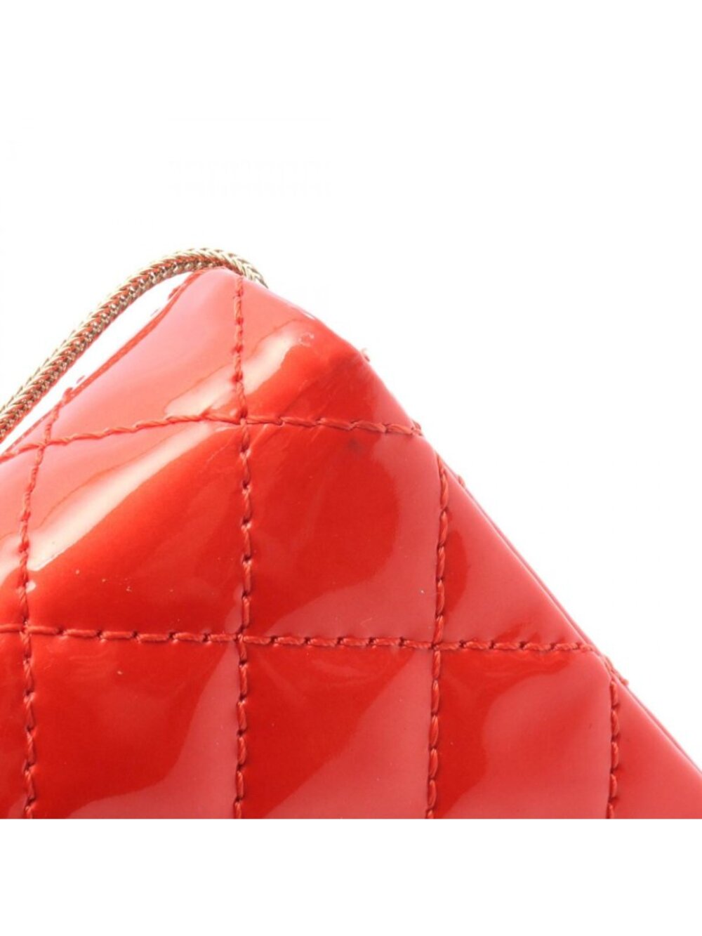 Chanel Shoulder Bag 2.55 Quilted Clutch Red Patent Leather Chain - Picture 9 of 10